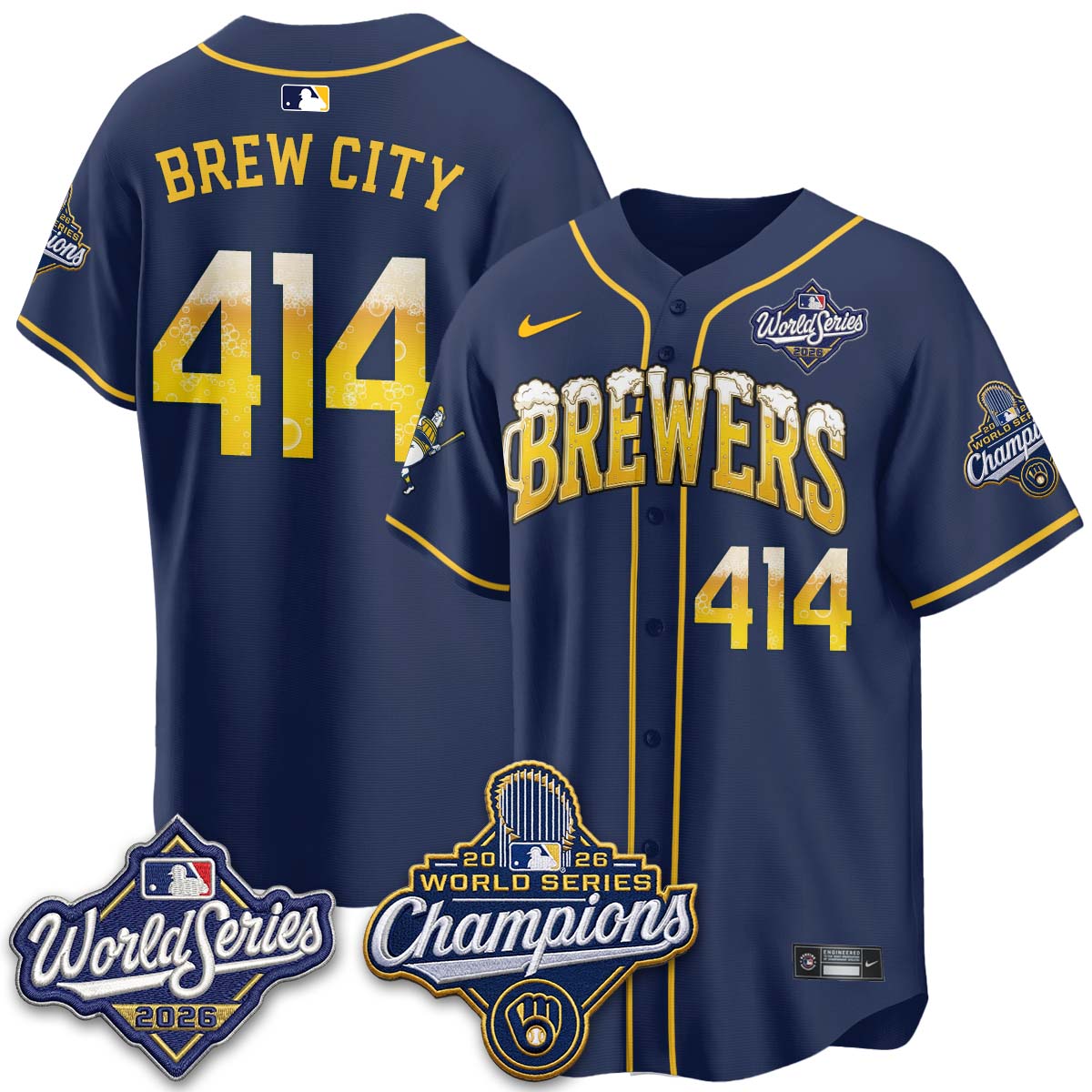MIL "Pitcher & Pint" 2026 WS Champions Jersey - Stitched (#9) (2)