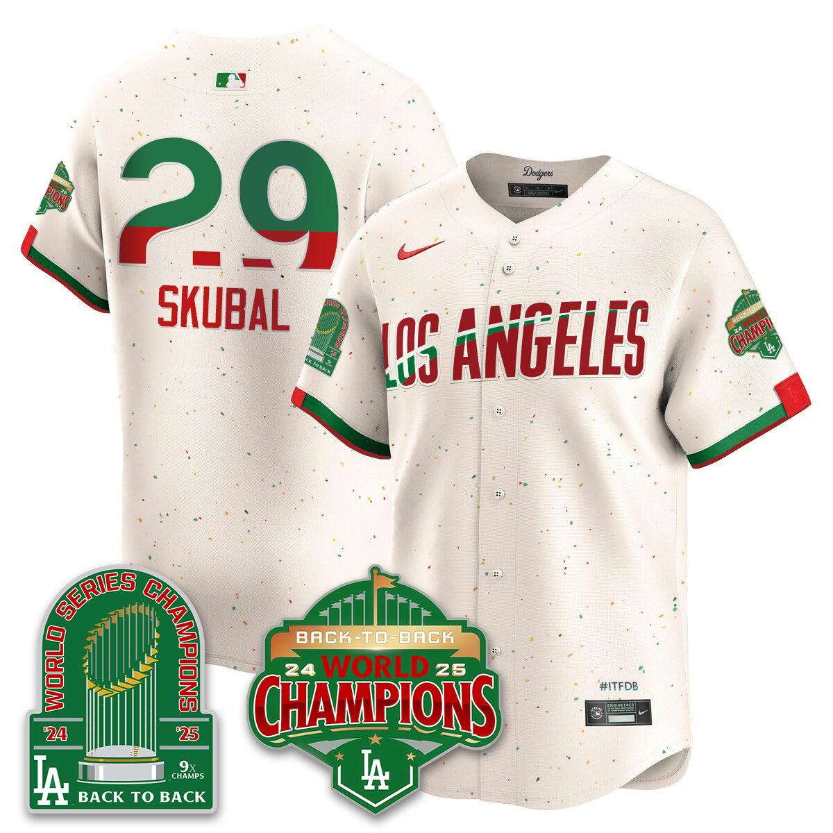 Los Angeles Dodgers Mexico Style Vapor Jersey- Stitched