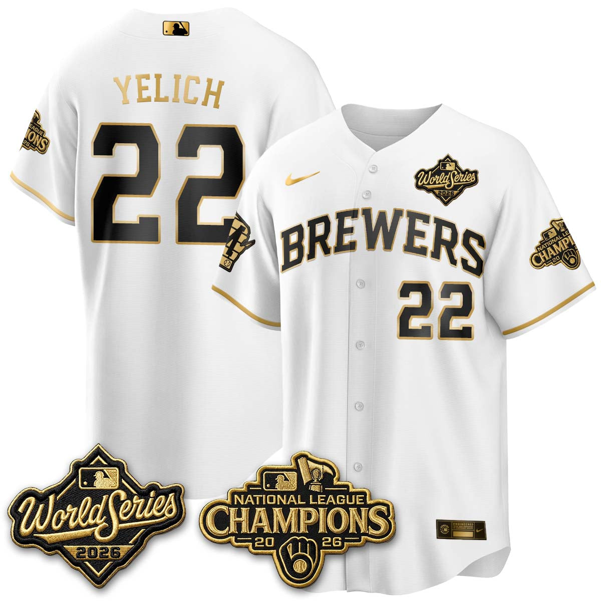 MIL W.S 26 & 2026 NL Champions Navy Jersey - Stitched