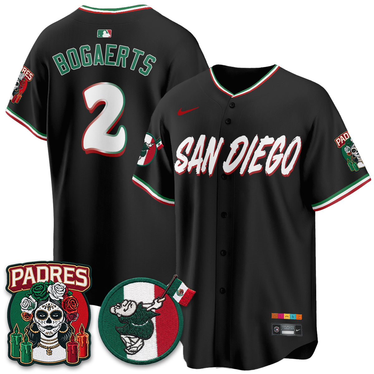San Diego Padres City Connect Mexico Style Vapor Jersey - Stitched