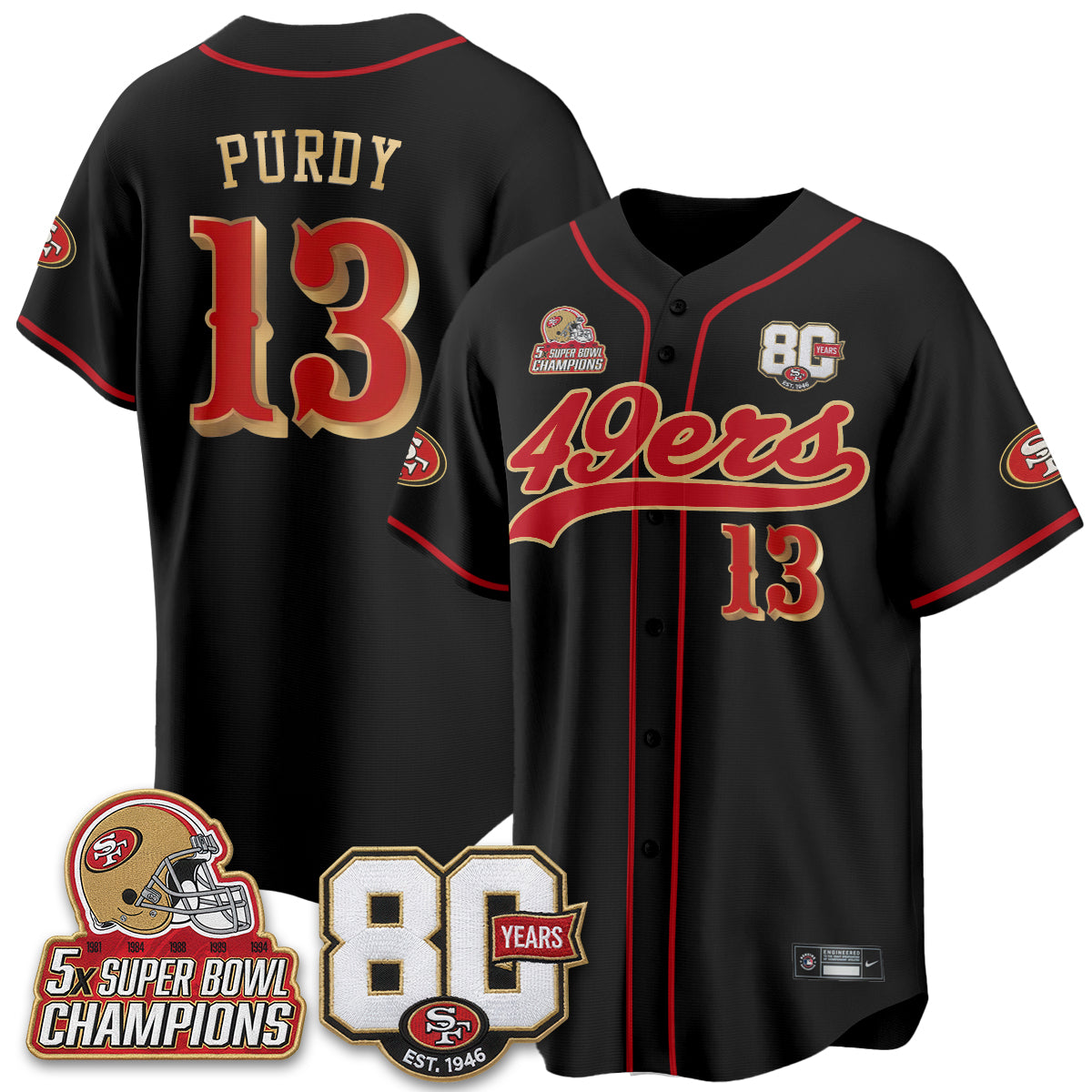 SF 80 Years & 5X Champs Limited Edition - Stitched