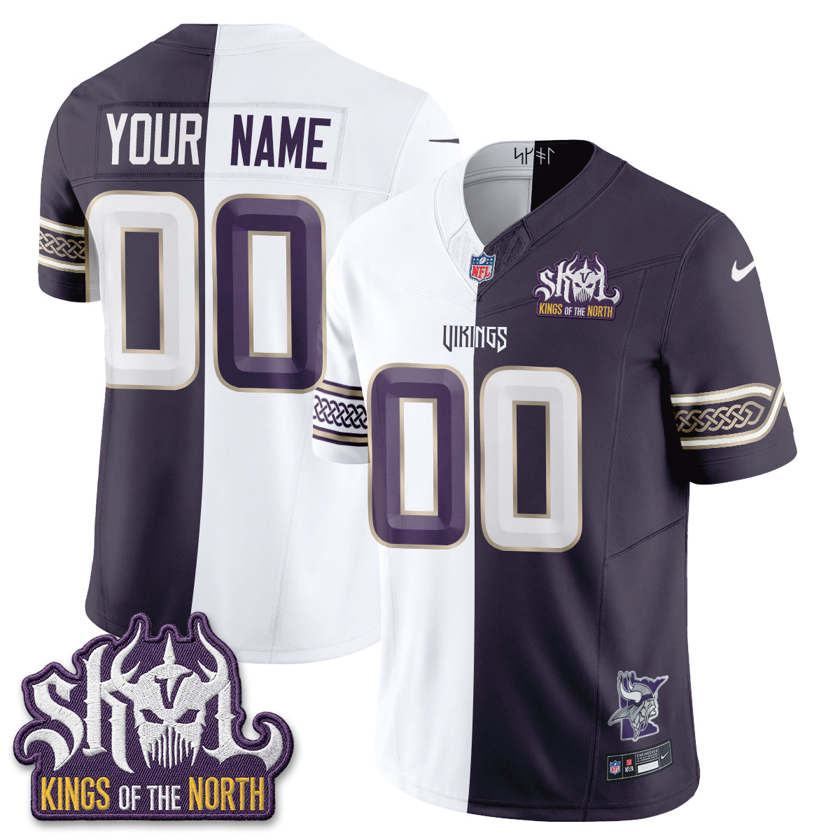 MIN 2026 Rivalries Split V2 Vapor Custom Jersey - Stitched