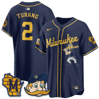 Milwaukee Brewers Bernie Edition Vapor Jersey - Stitched