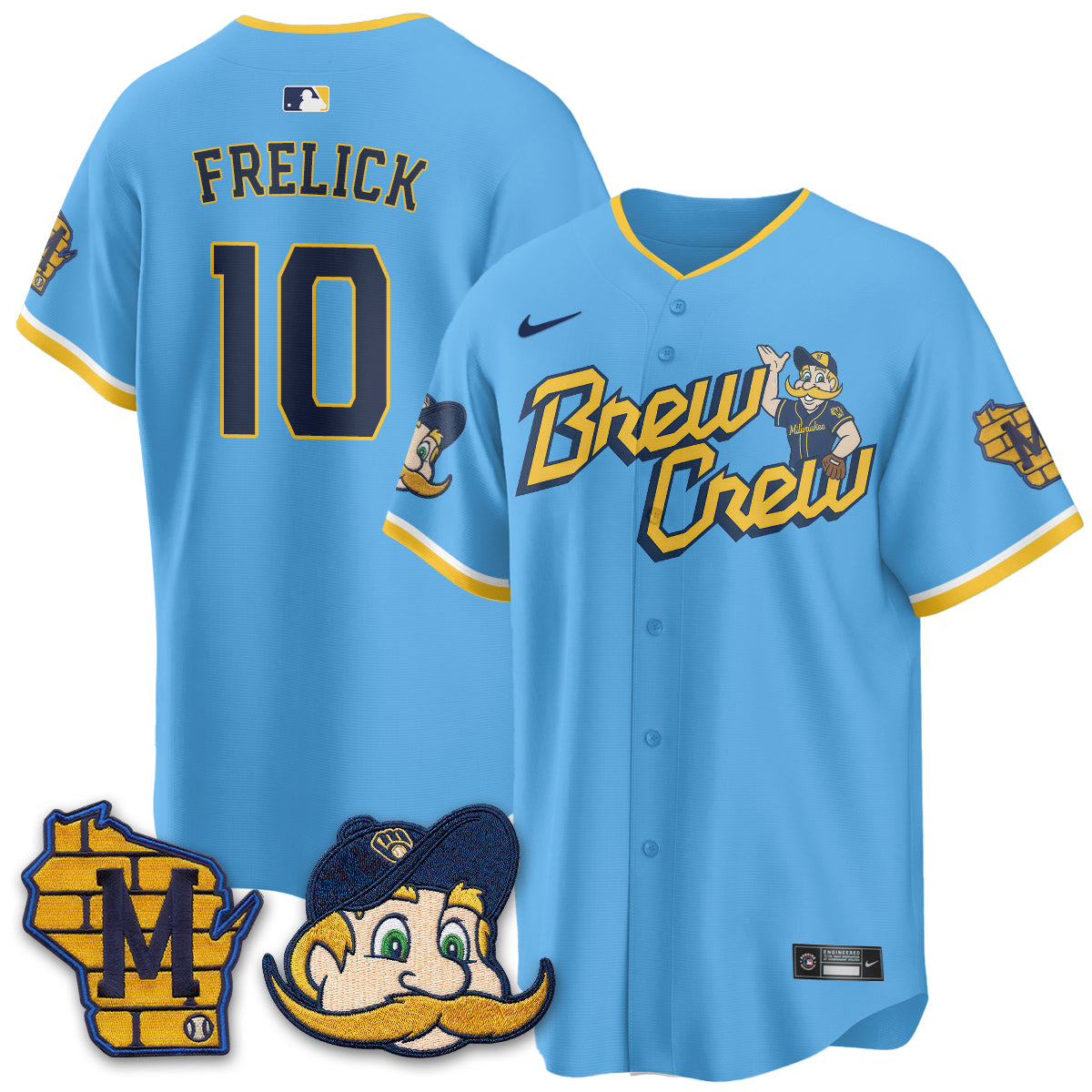 Milwaukee Brewers Bernie Edition Vapor Jersey - Stitched