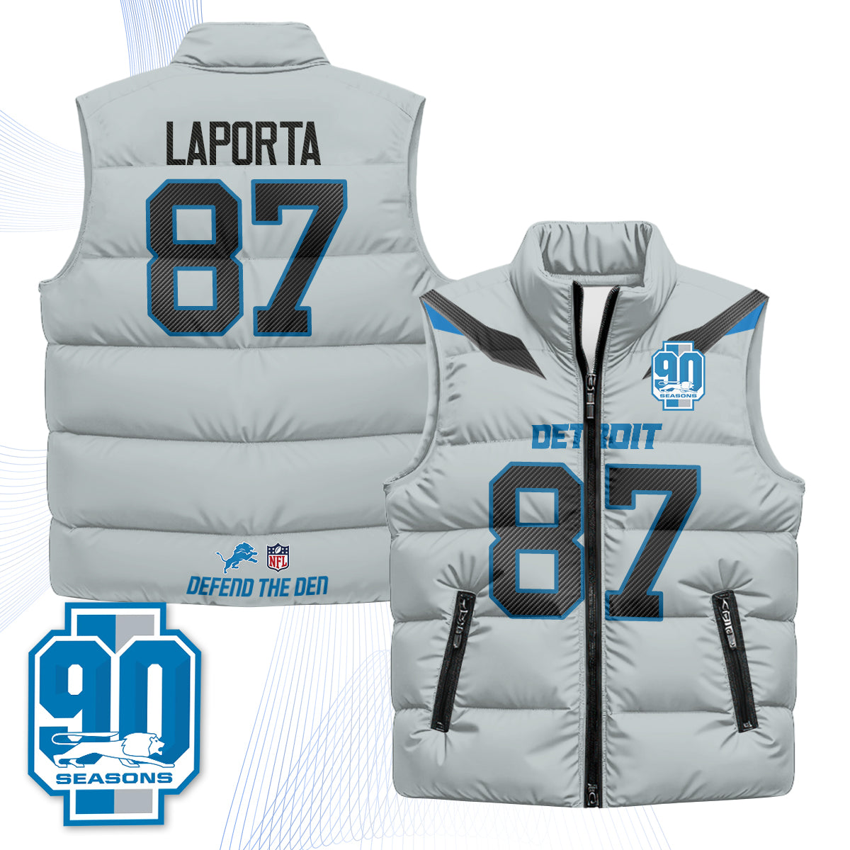 DET Xmas 2026 Rivalries Puffer Vest - Printed