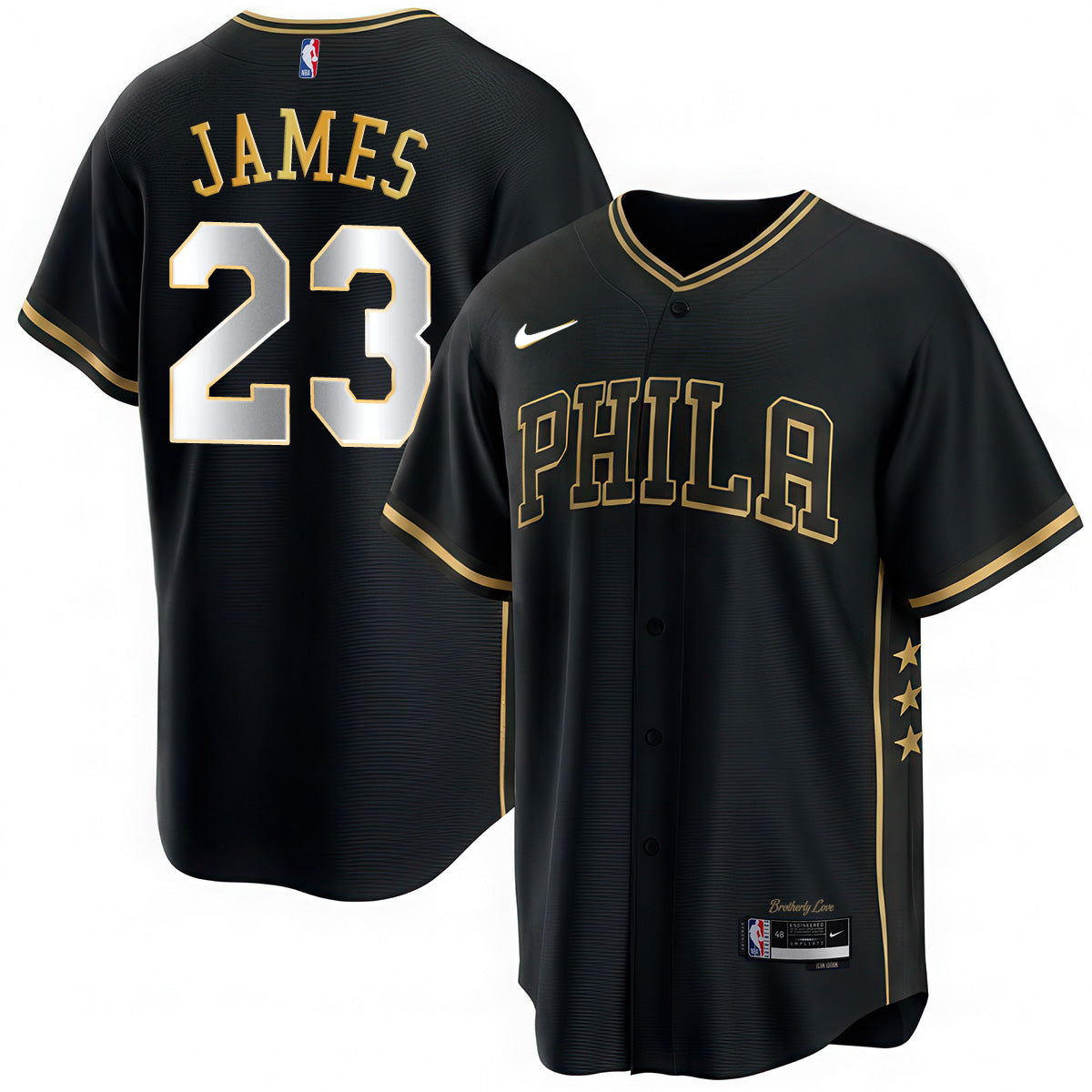 Philadelphia 76ers LeBron James #23 Vapor Baseball Jersey - Stitched
