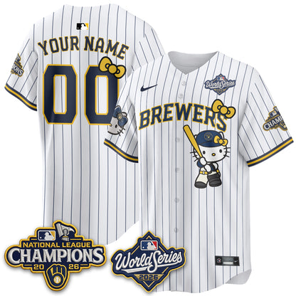 Milwaukee Brewers 2026 NL Champions x Meow KT Custom Vapor Jersey - Stitched