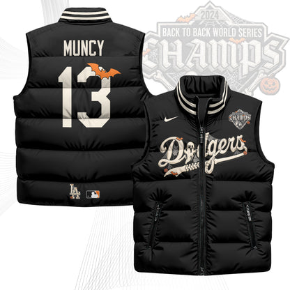 Los Angeles Dodgers Halloween 2026 Unisex Puffer Vest - Printed