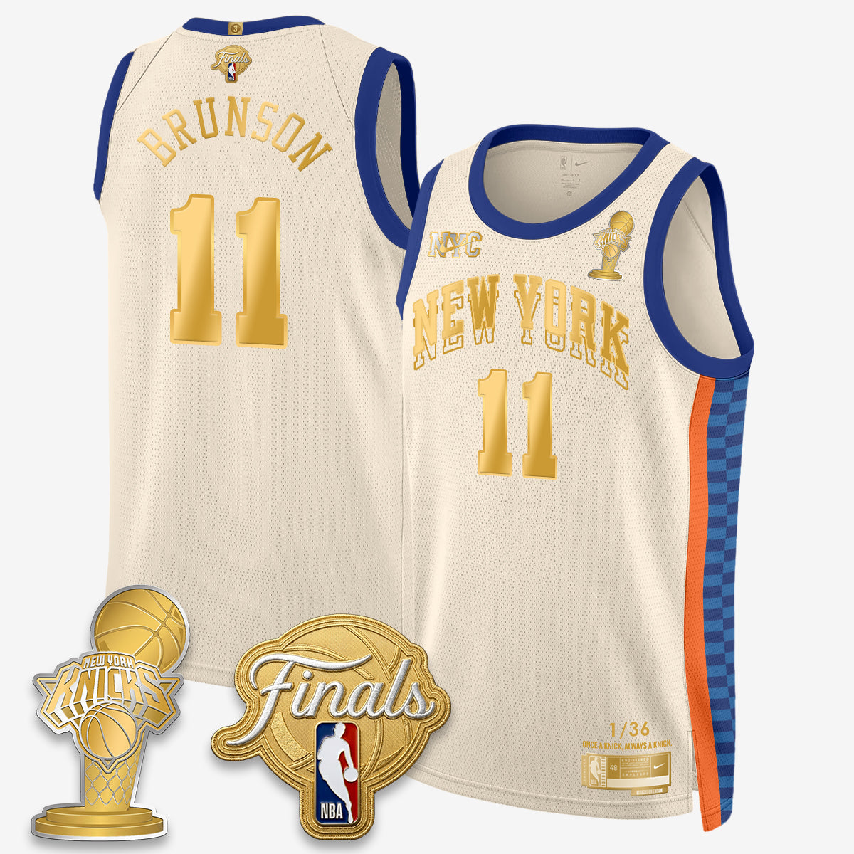 Jalen Brunson New York Knicks 2026 NBA Finals Champions Gold Standard Basketball Jersey - Limited Edition - Stitched