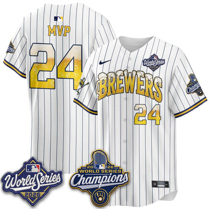 MIL "Pitcher & Pint" 2026 WS Champions Jersey - Stitched (#9) (2)