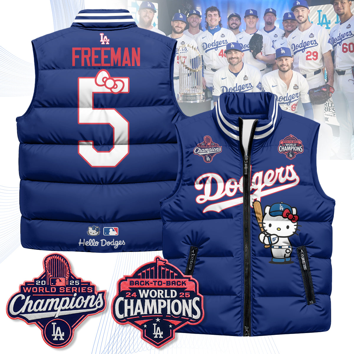 Los Angeles Dodgers Meow KT Edition Unisex Puffer Vest - Printed