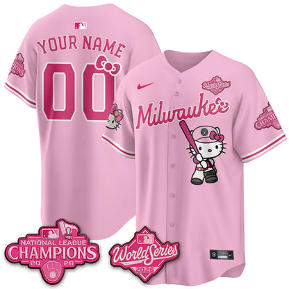 Milwaukee Brewers 2026 NL Champions x Meow KT Custom Vapor Jersey - Stitched