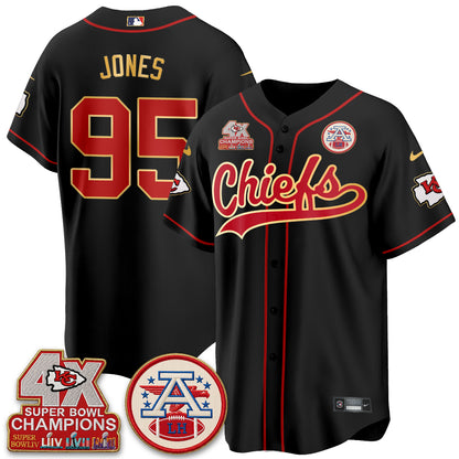 KC 4X Champs Gold Trim Edition Vapor Baseball Jersey - Stitched