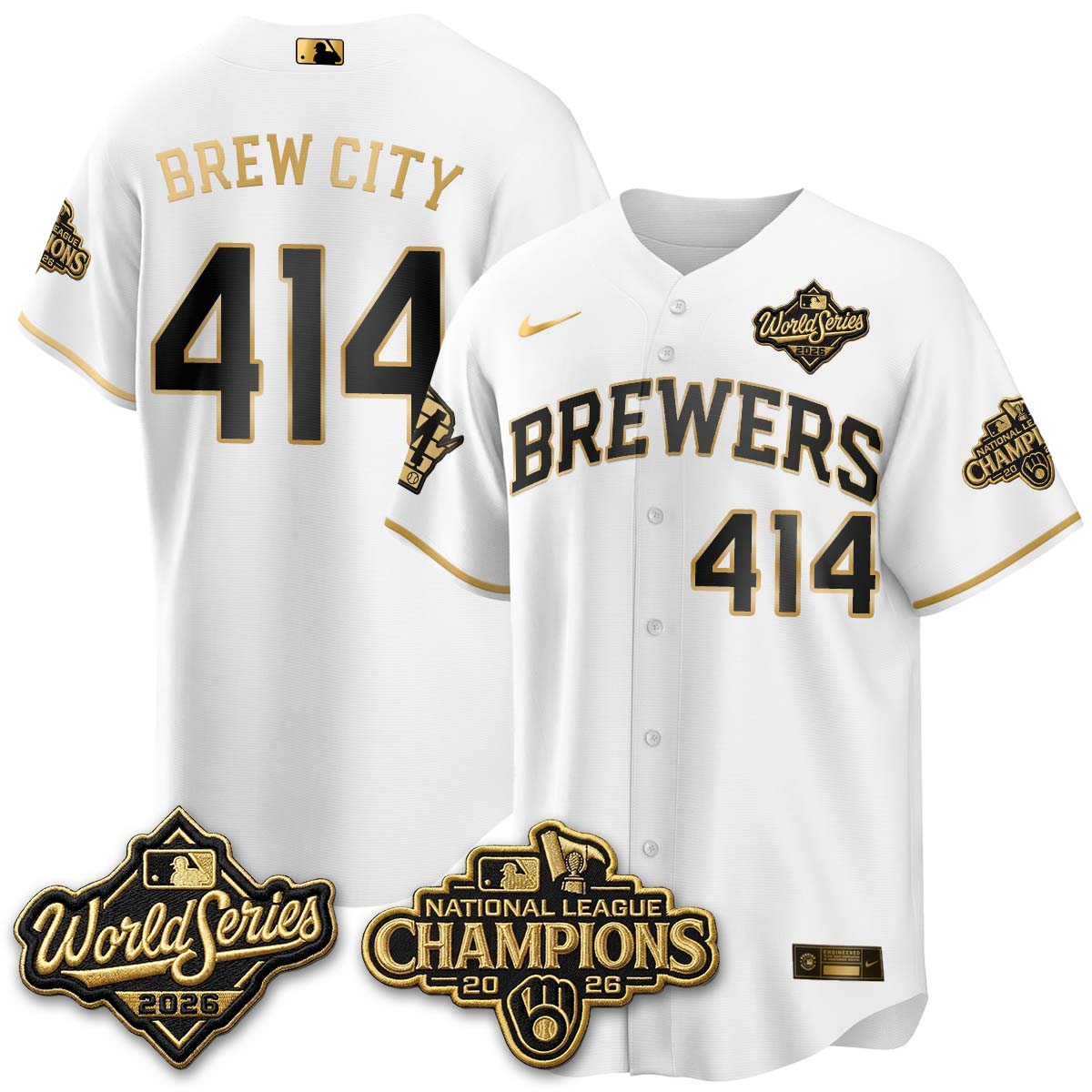MIL W.S 26 & 2026 NL Champions Navy Jersey - Stitched