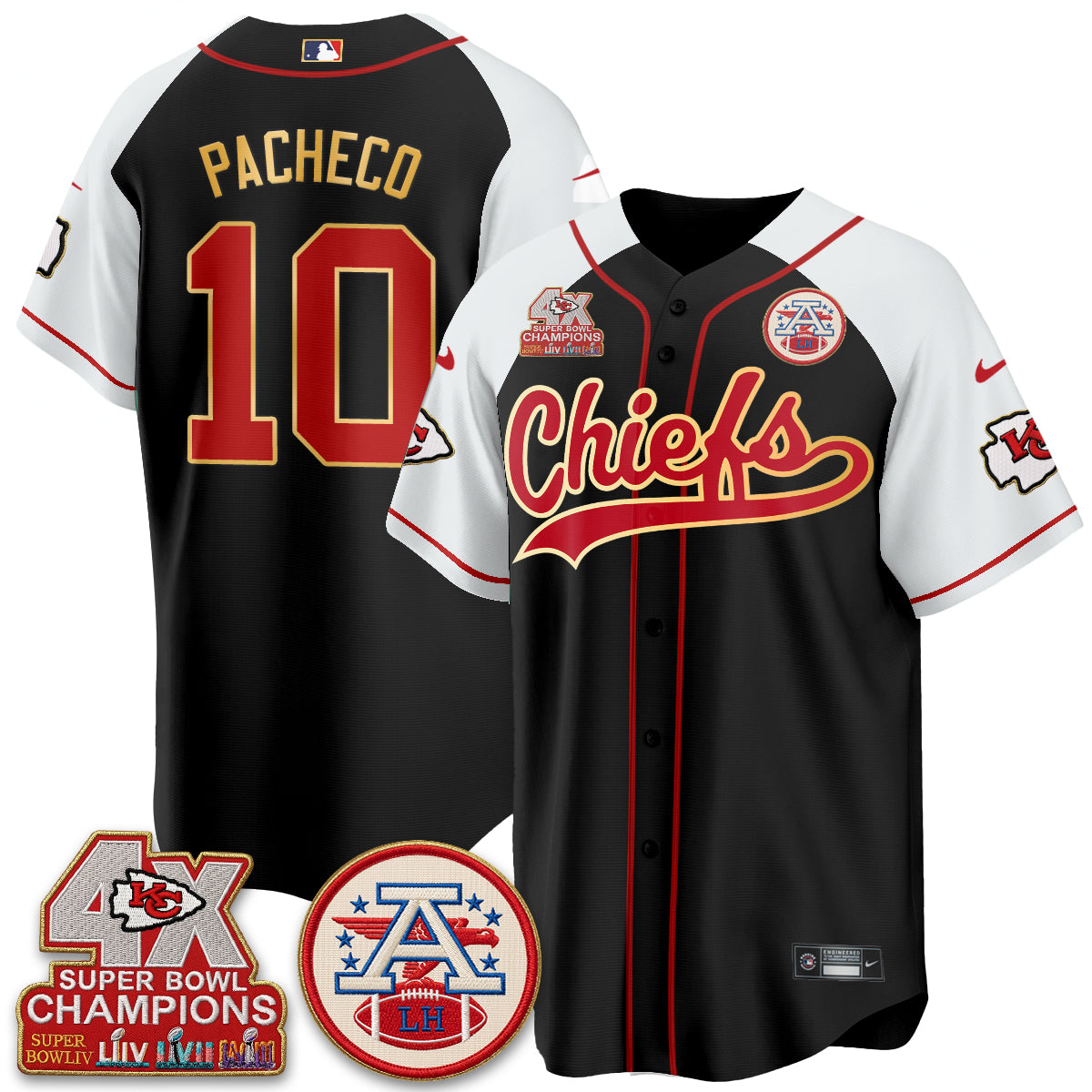 KC 4X Champs Gold Trim Edition Vapor Baseball Jersey - Stitched