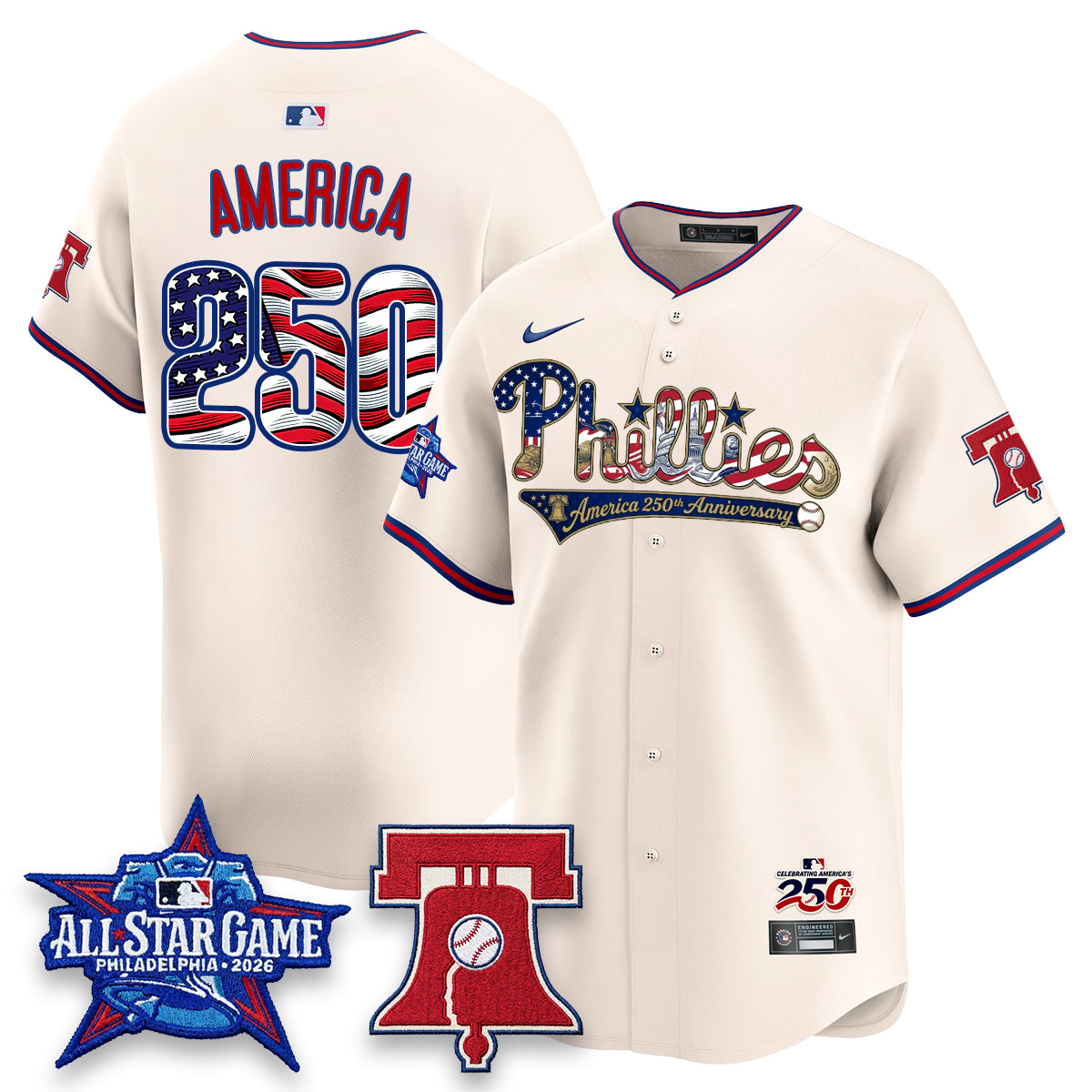 PHI 2026 Independence Day USA Vapor Limited Blue Jersey - Stitched