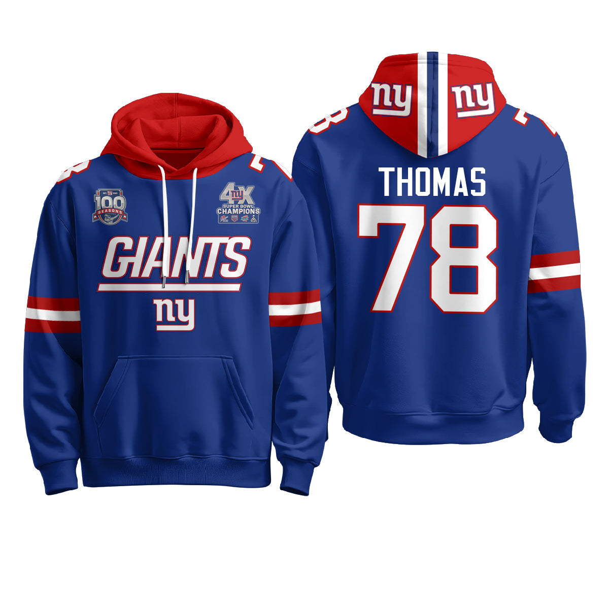 NYG 4X Champs S.Bowl Fleece Hoodie - Printed