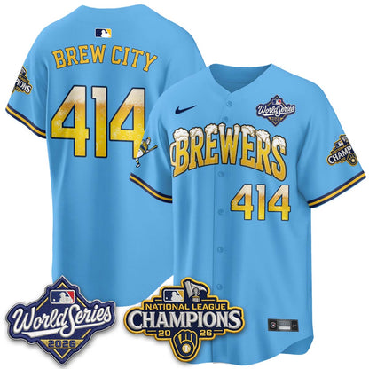Milwaukee Brewers "Pitcher & Pint" 2026 NL Champions Vapor Jersey - Stitched