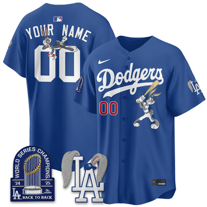 Los Angeles Dodgers Bunny Edition Vapor Custom Jersey - Stitched