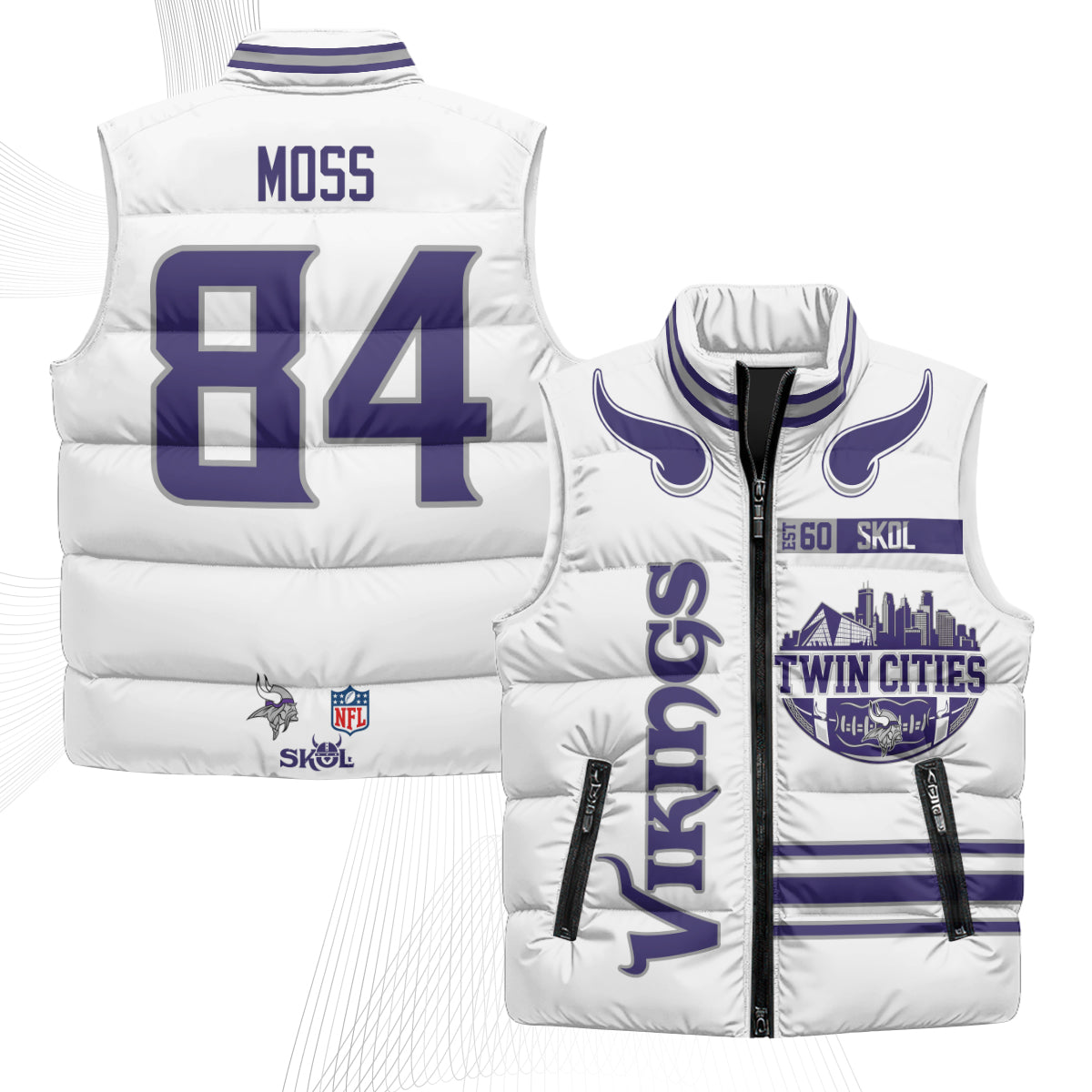 Minnesota Vikings Twin City Puffer Vest - Printed
