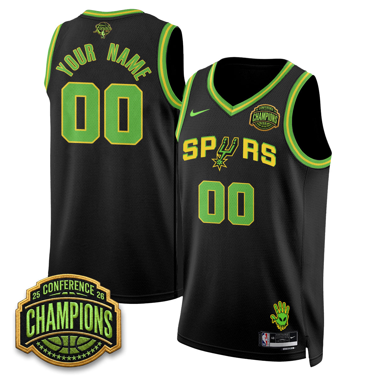 San Antonio Spurs 2026 Basketball Finals Alien Style Vapor Custom Jersey - Stitched