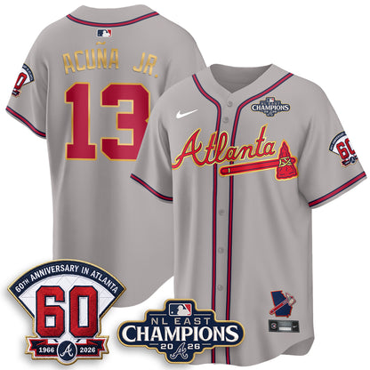 Atlanta Braves 2026 NL East Champs Gold Edition Vapor Jersey - Stitched