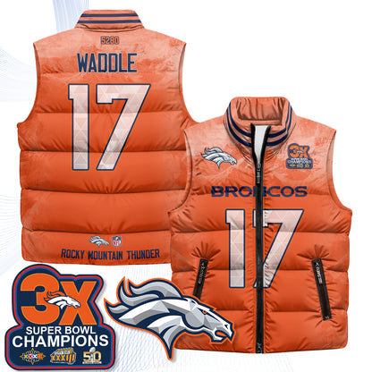 Denver Broncos Fan Gear Edition Unisex Puffer Vest - Printed