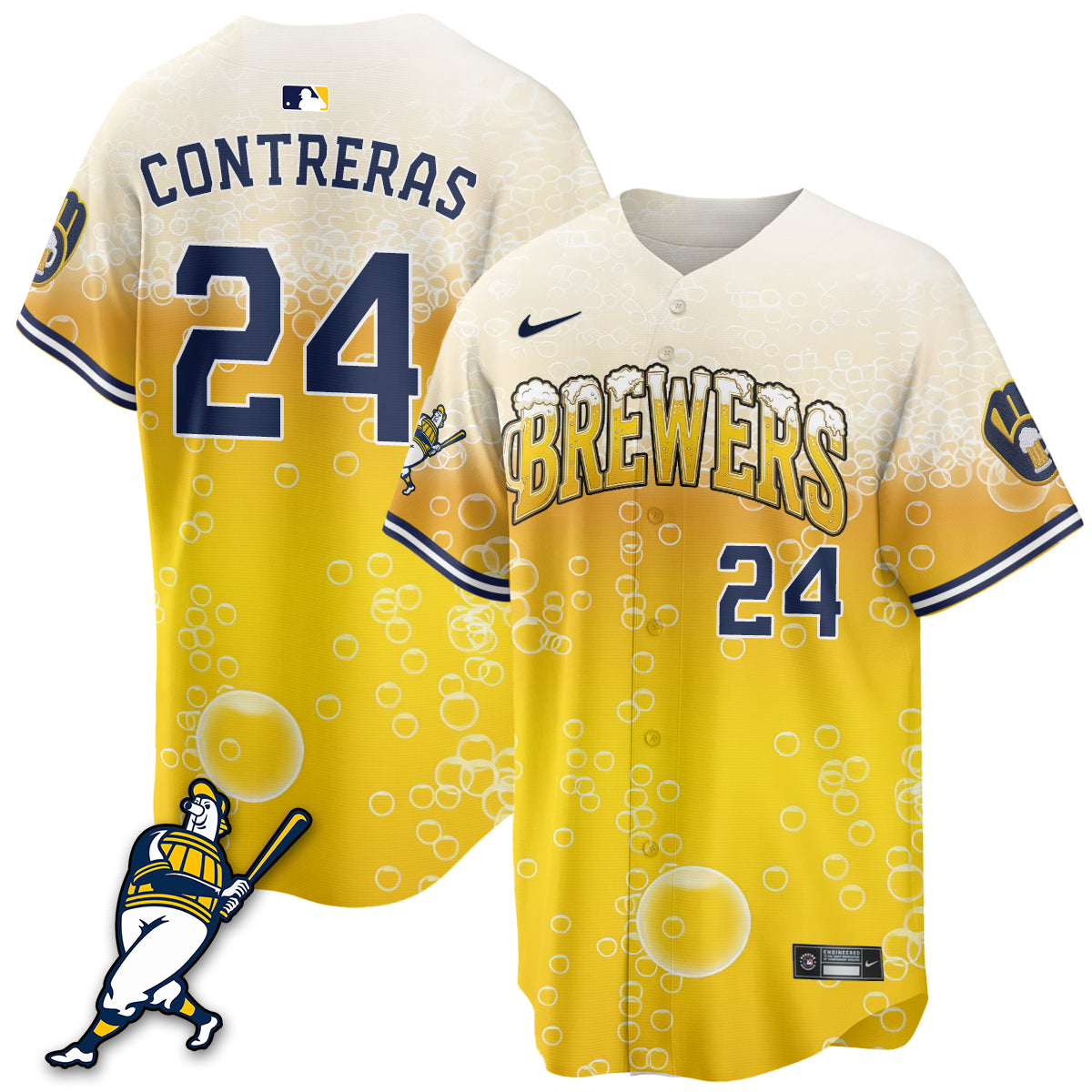 Milwaukee Brewers "Pitcher & Pint" Edition Vapor Limited Jersey - Stitched