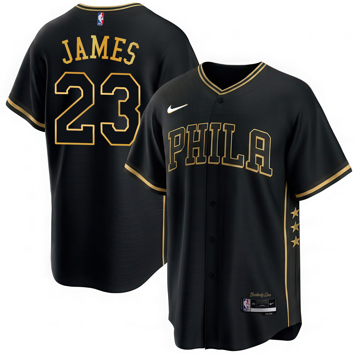 Philadelphia 76ers LeBron James #23 Vapor Baseball Jersey - Stitched