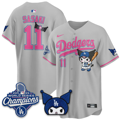 Los Angeles Dodgers Kuromi Edition Vapor Jersey - Stitched