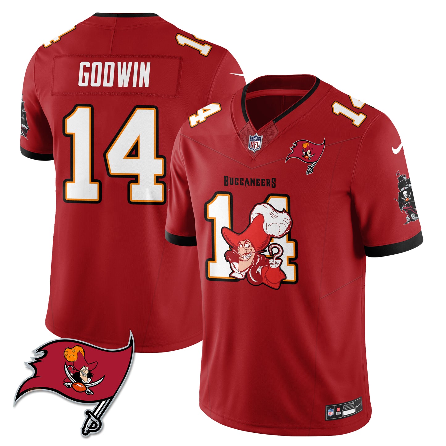 Tampa Bay Buccaneers x Red Coat Captain Edition Vapor Jersey - Stitched