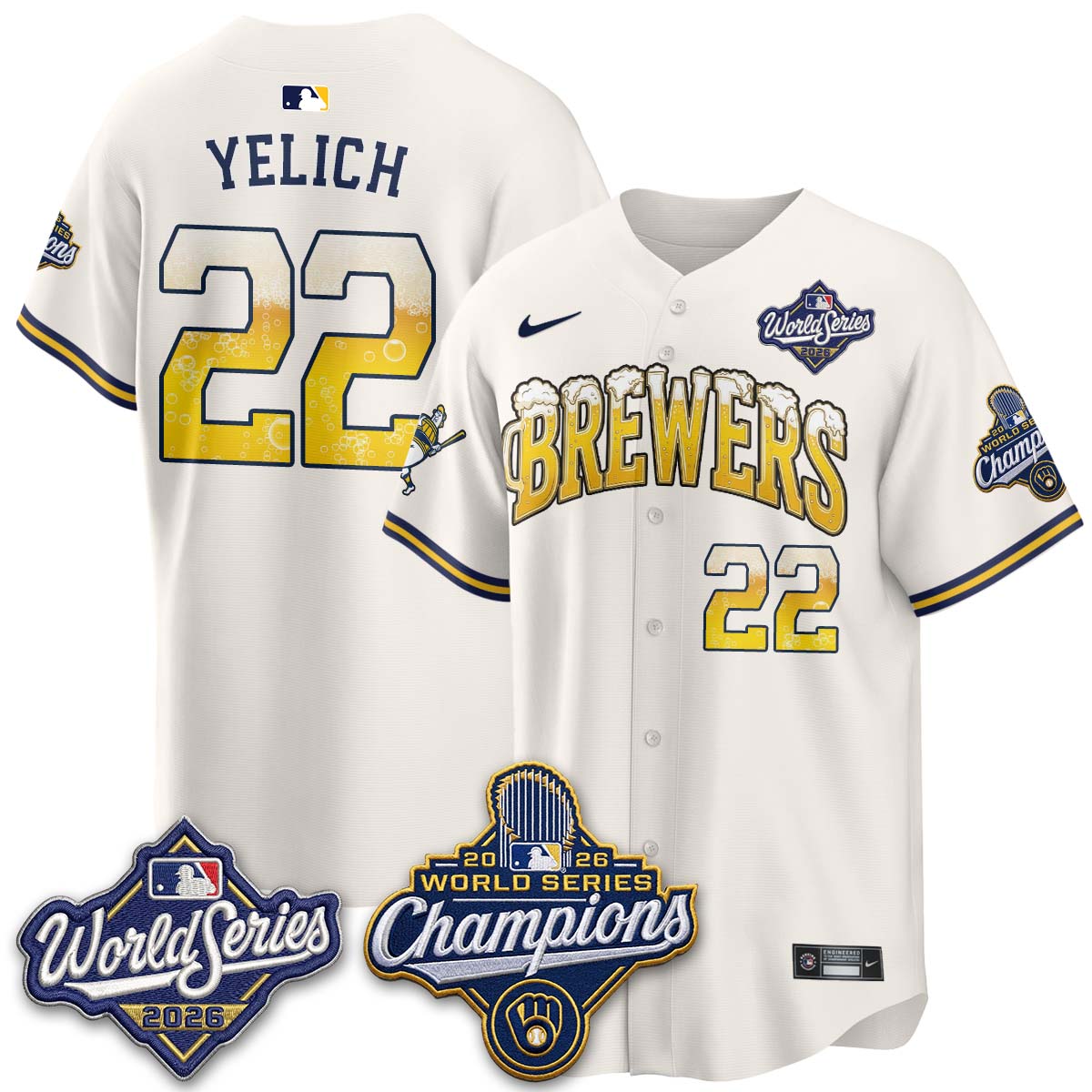 MIL "Pitcher & Pint" 2026 WS Champions Jersey - Stitched (#9) (2)