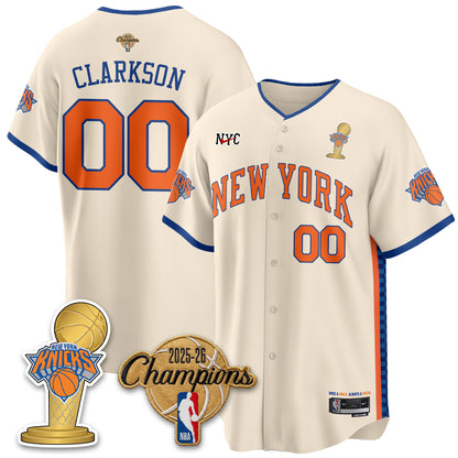 NYK 2026 NBA Champions Vapor Black Gold Jersey - Stitched