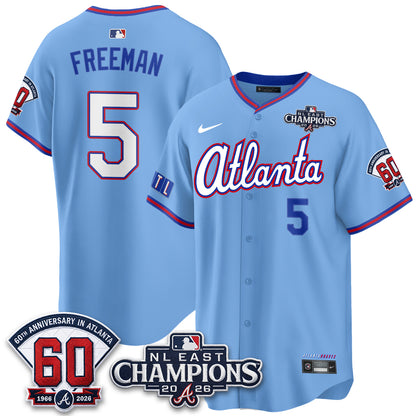 Atlanta Braves 2026 NL East Champs Vapor Jersey - Stitched