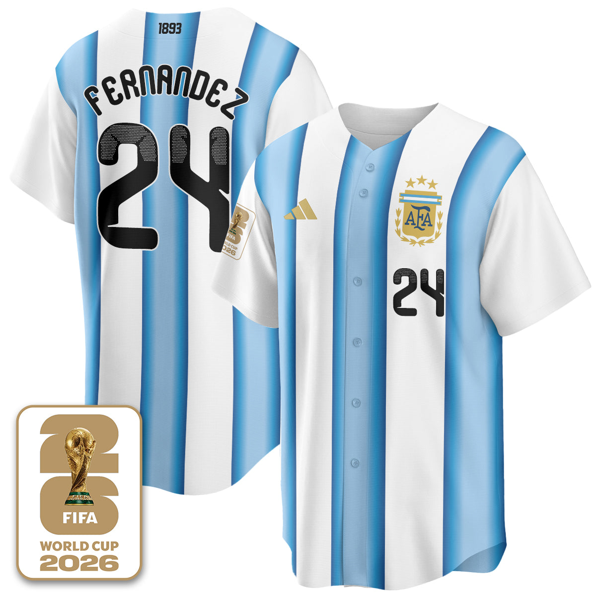 Argentina Soccer National Team x Baseball Vapor Limited Jersey - Stitched