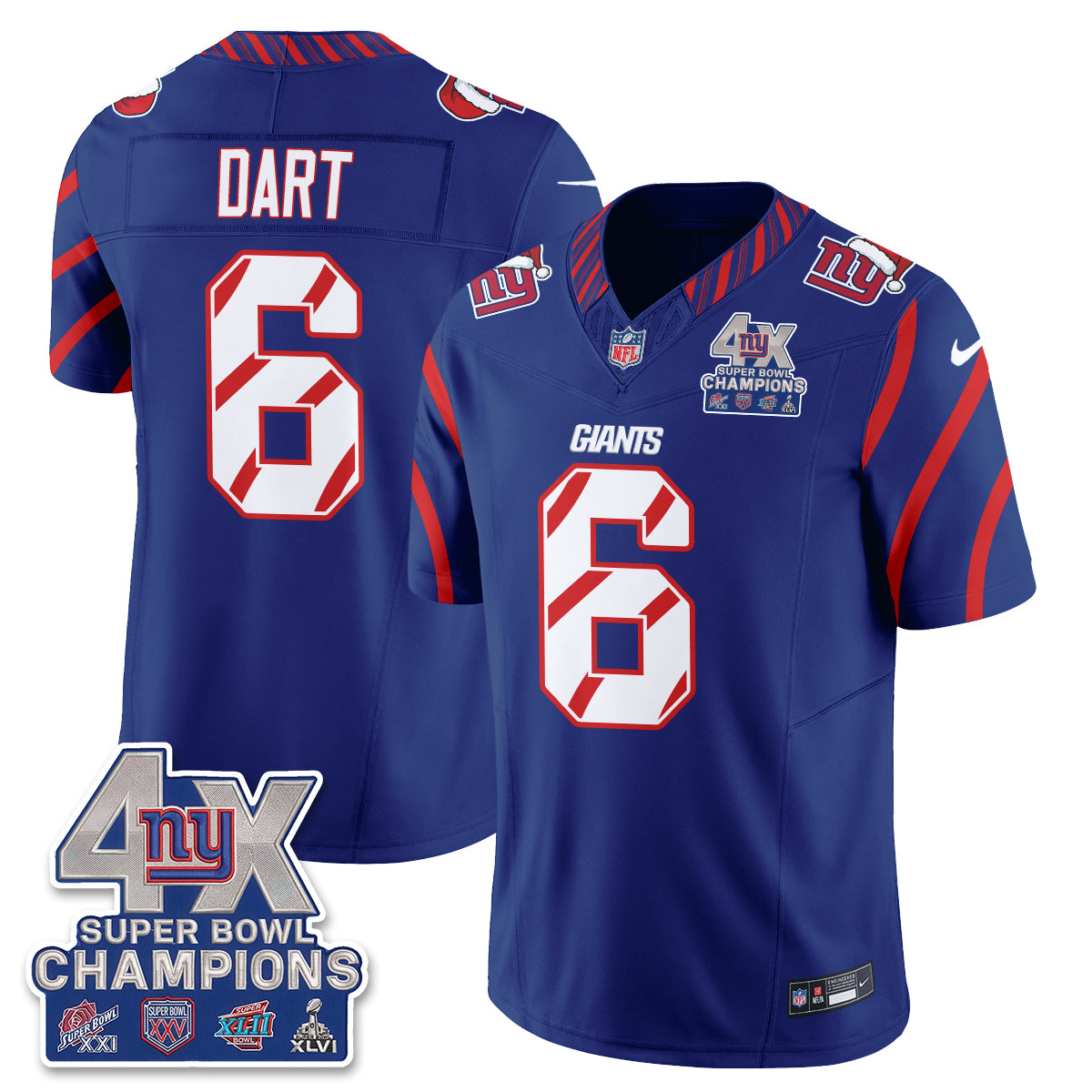 NYG  Xmas Edition Vapor Jersey - Stitched