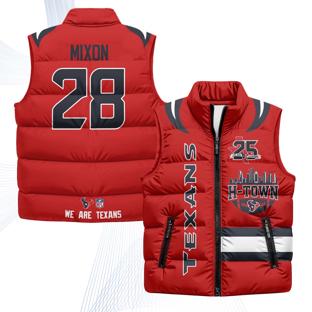 HOU "H-Town" Puffer Vest - Printed