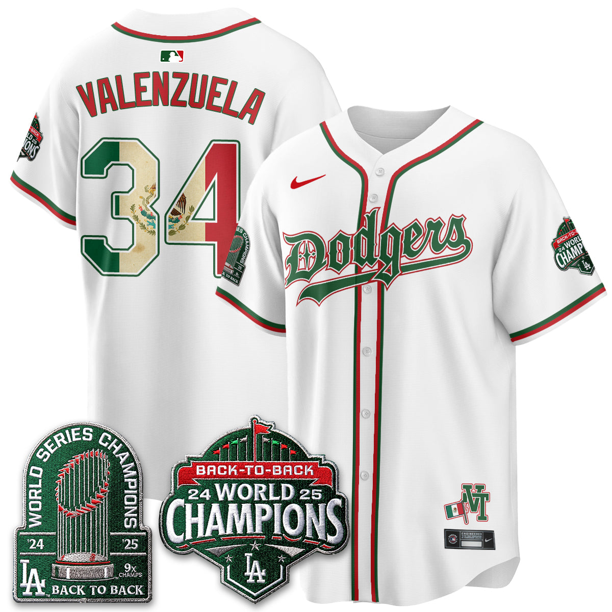 Los Angeles Dodgers x Mexico Style Vapor Jersey - Stitched