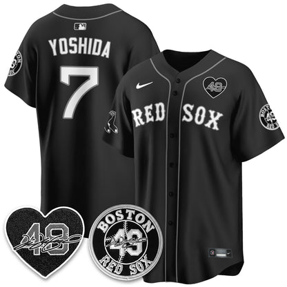 BOS Tim Wakefield Memorial Patch Vaper Premier Limited Red Jersey - All Stitched