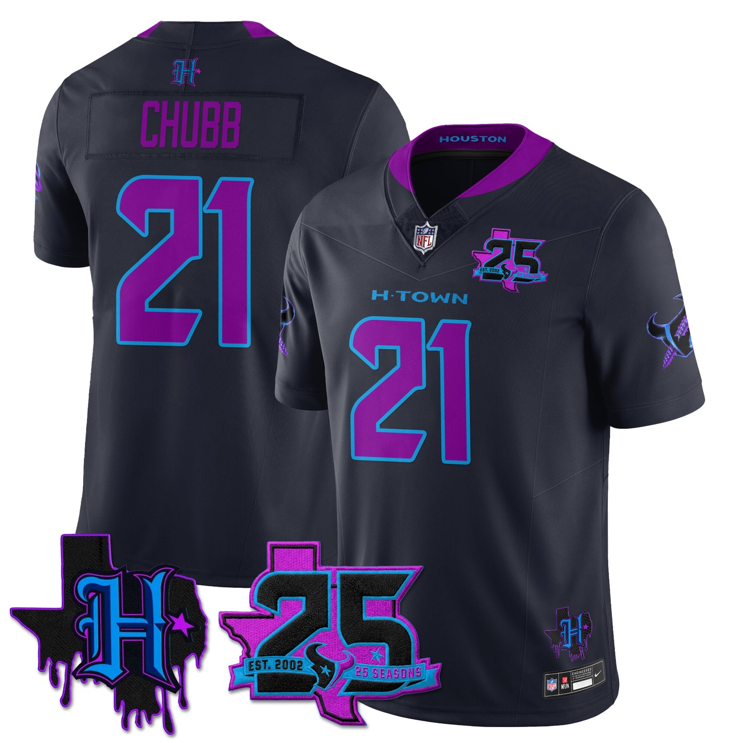 HOU 25th Seasons in 2026 DJ Screw Vapor Limited Jersey - All Stitched