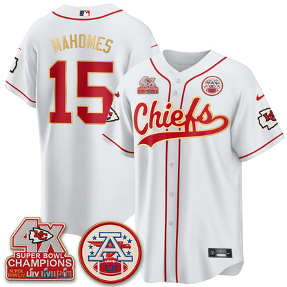 KC 4X Champs Gold Trim Edition Vapor Baseball Jersey - Stitched
