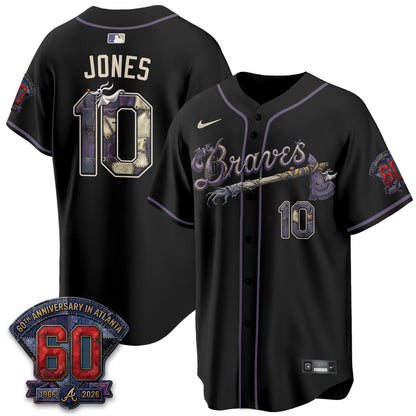 Atlanta Braves Nightmare Edition Vapor Jersey - Stitched