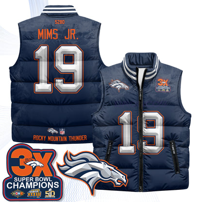 Denver Broncos Fan Gear Edition Unisex Puffer Vest - Printed