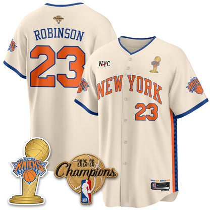 NYK 2026 NBA Champions Vapor Black Gold Jersey - Stitched