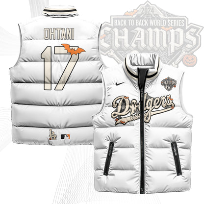 Los Angeles Dodgers Halloween 2026 Unisex Puffer Vest - Printed