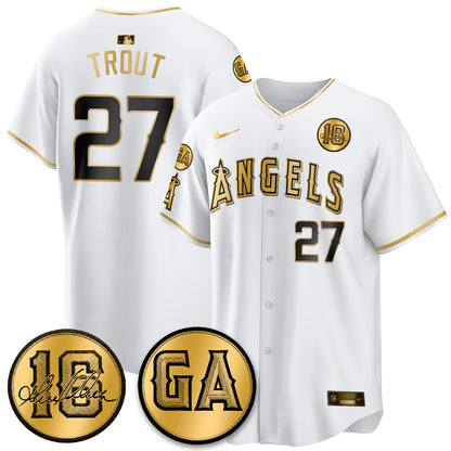 LAA Garret Anderson Tribute Patch Vapor Jersey - All Stitched V2