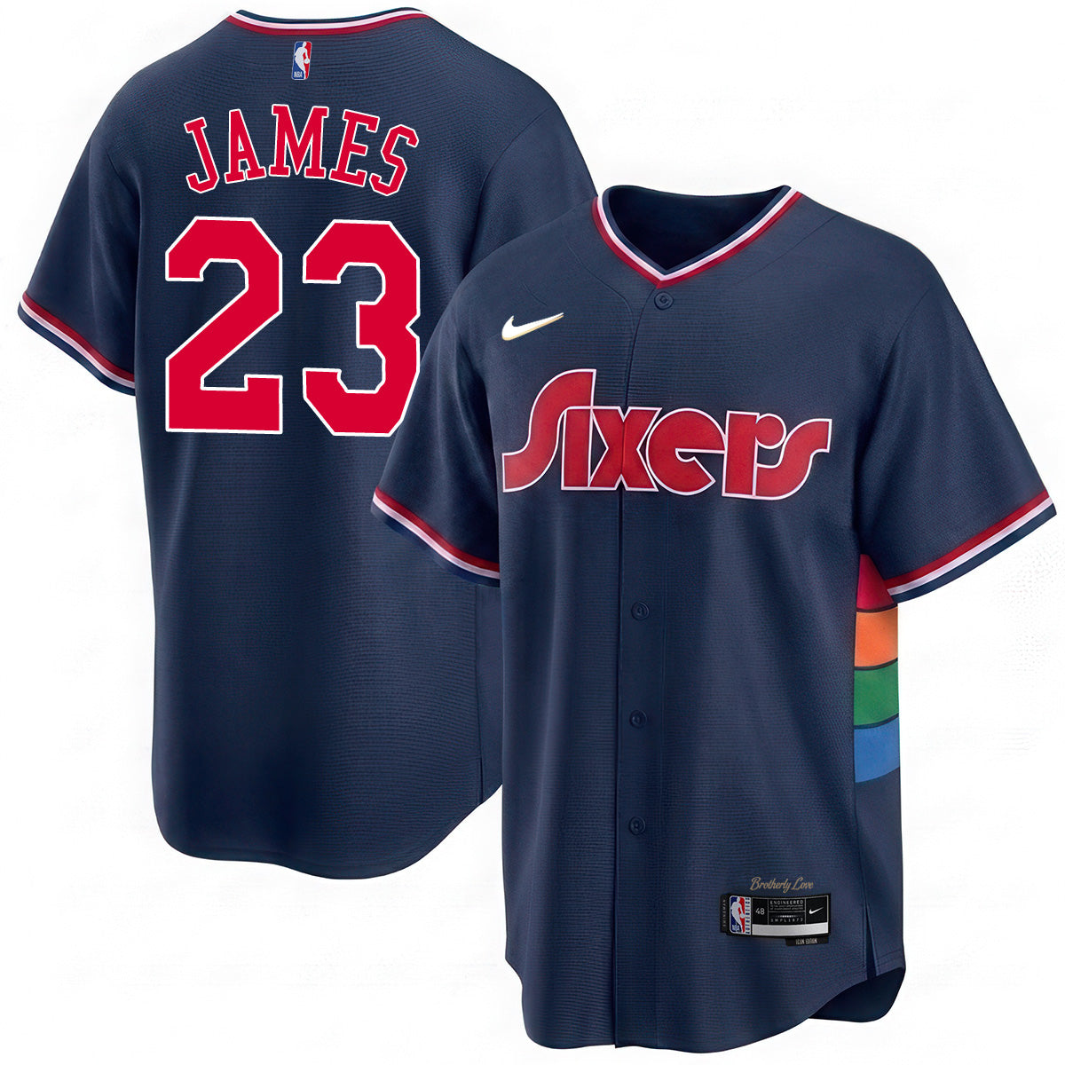 Philadelphia 76ers LeBron James #23 Vapor Baseball Jersey - Stitched