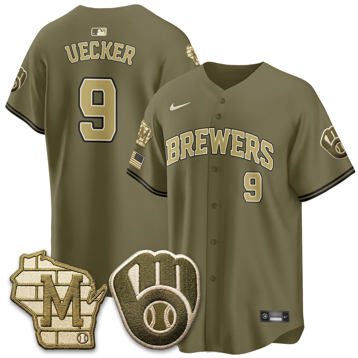 MIL New Era Olive 2026 Armed Forces Day Jersey - All Stitched