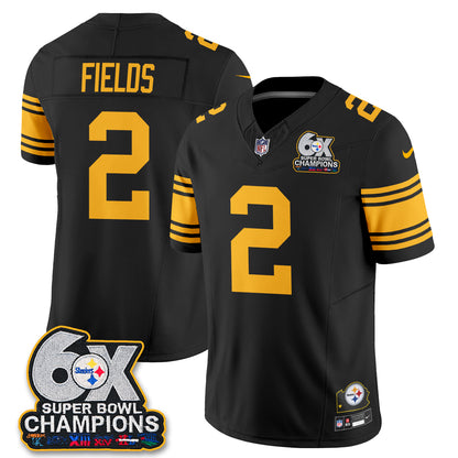 Pittsburgh Steelers 6X Champs Throwback V2 Vapor Jersey - Stitched