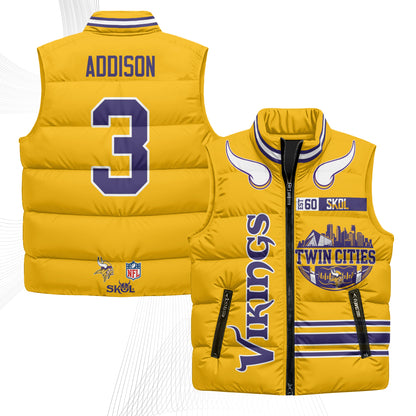 Minnesota Vikings Twin City Puffer Vest - Printed